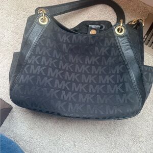 Michael Kors Black MK Logo Shoulder Bag